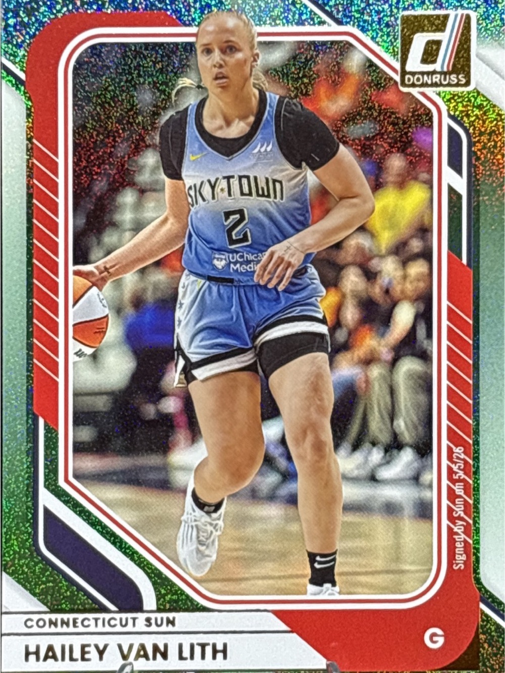 Panini Donruss Sky-Town Hailey Van Lith Basketball Card Green Glitter Prizm